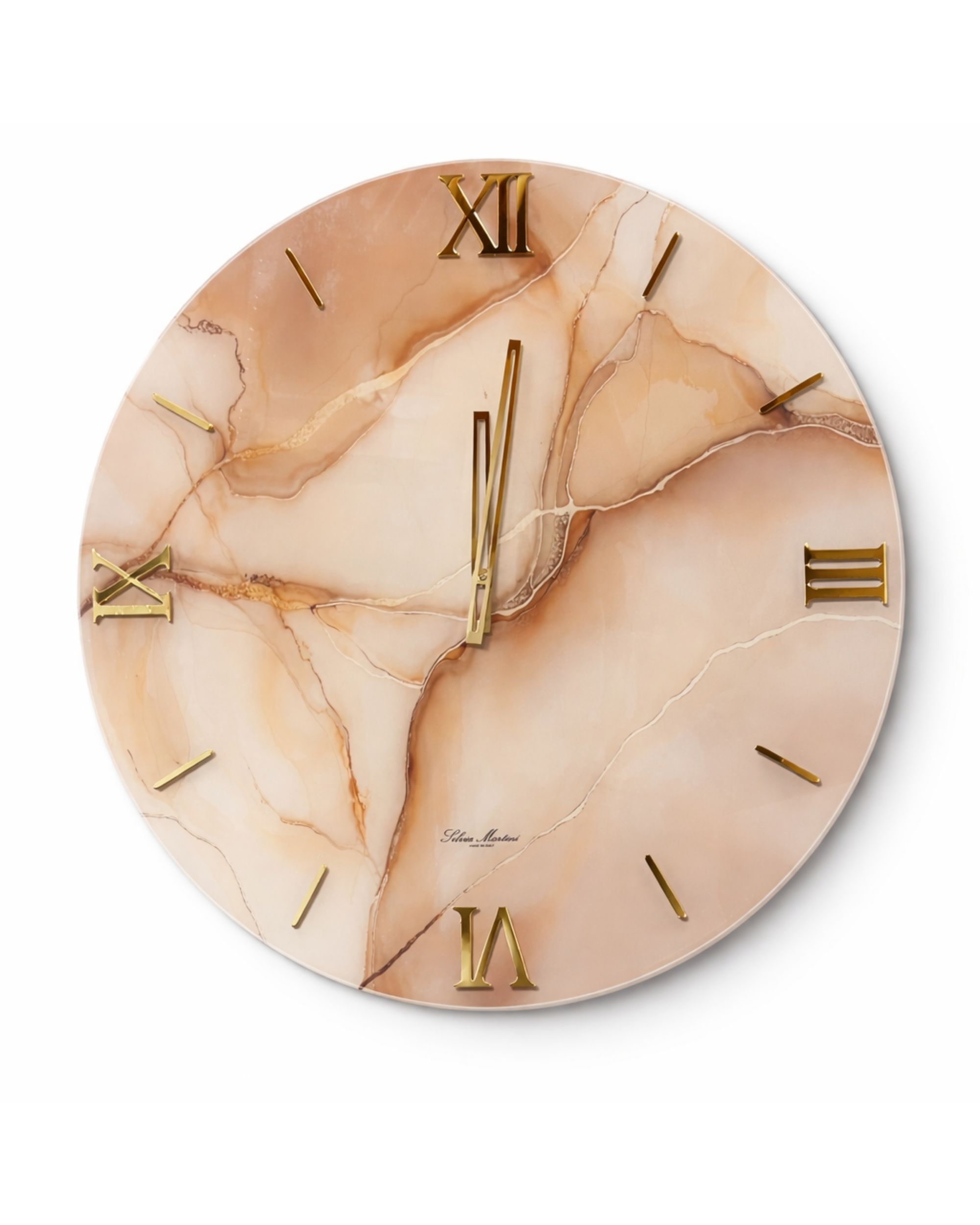 Luxury Wall Clock | Mirror Marble Panel