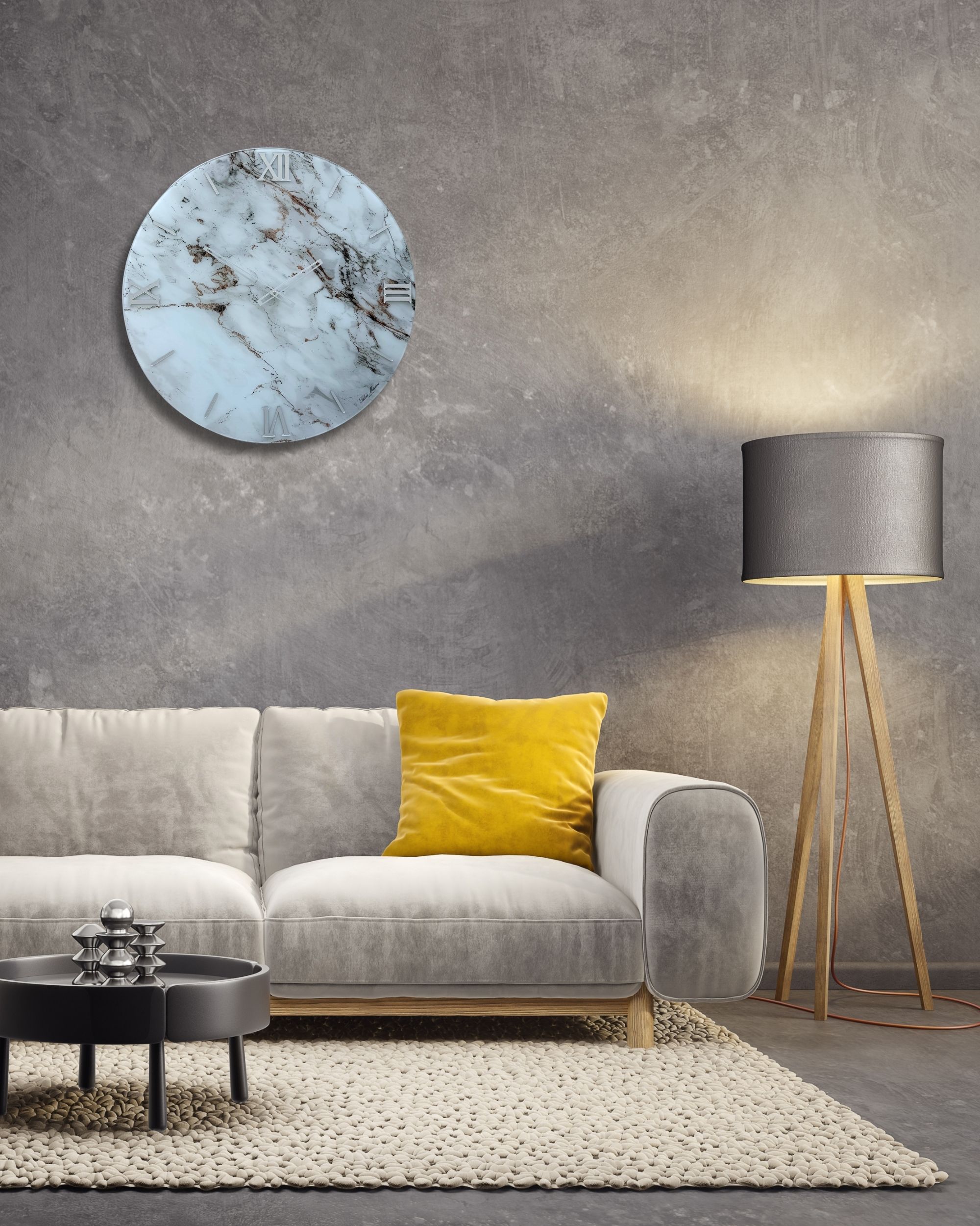 Luxury Wall Clock | White Marble