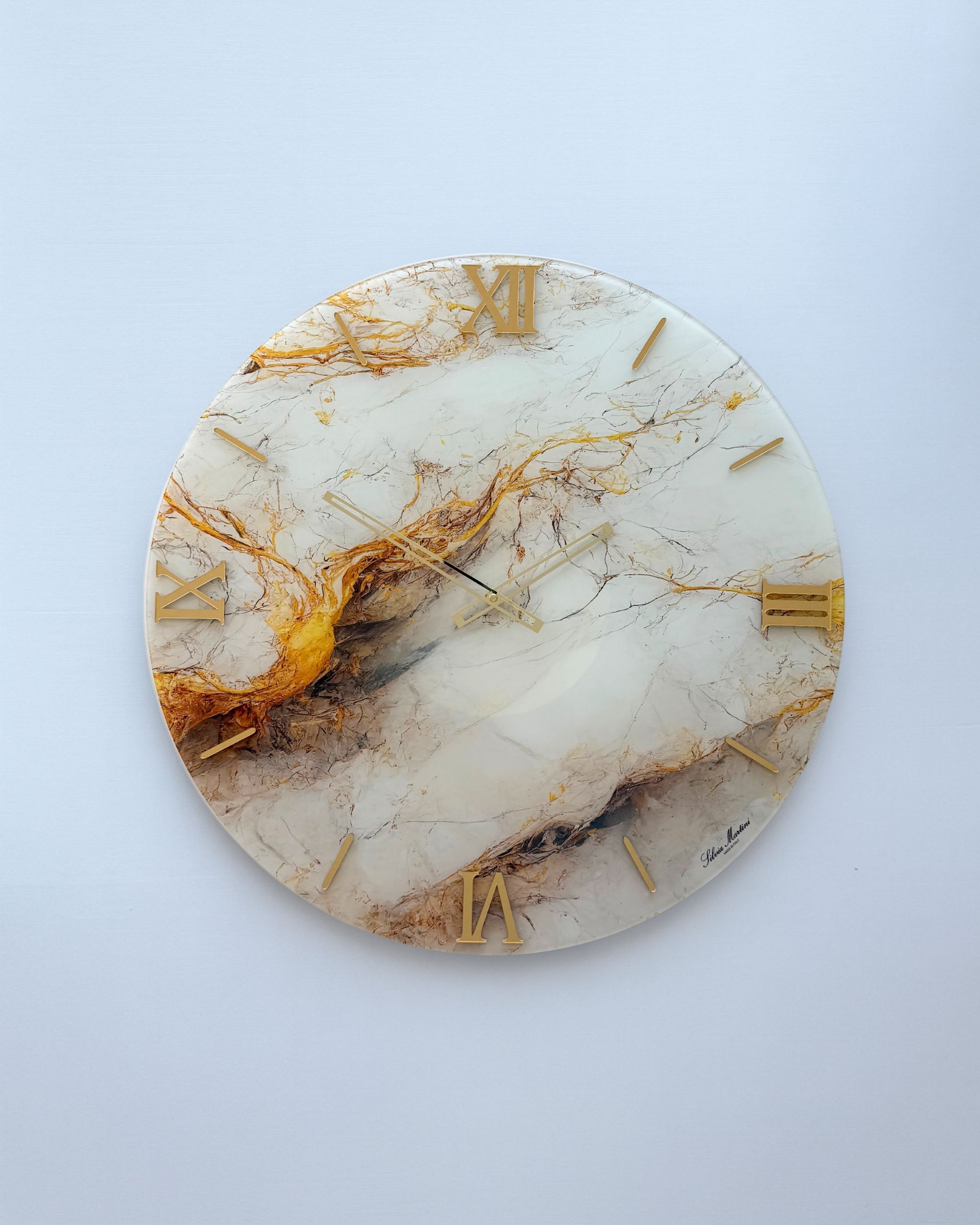 Luxury Wall Clock | White Marble