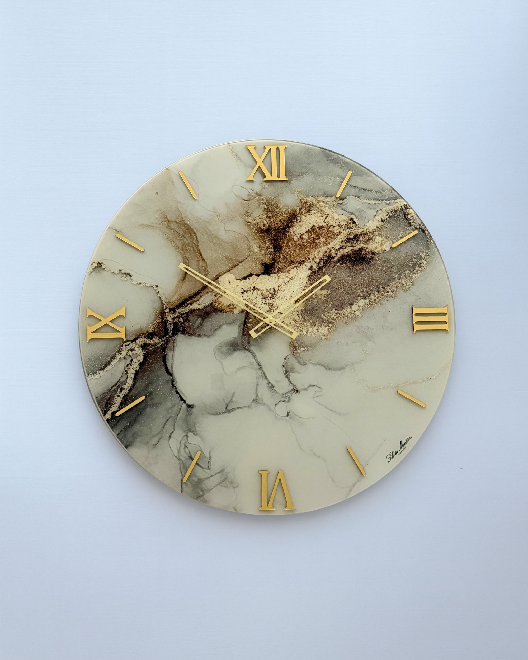 Luxury Wall Clock | Amber Marble