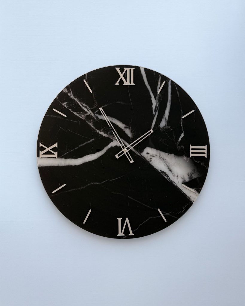 Luxury Wall Clock | Black Marble
