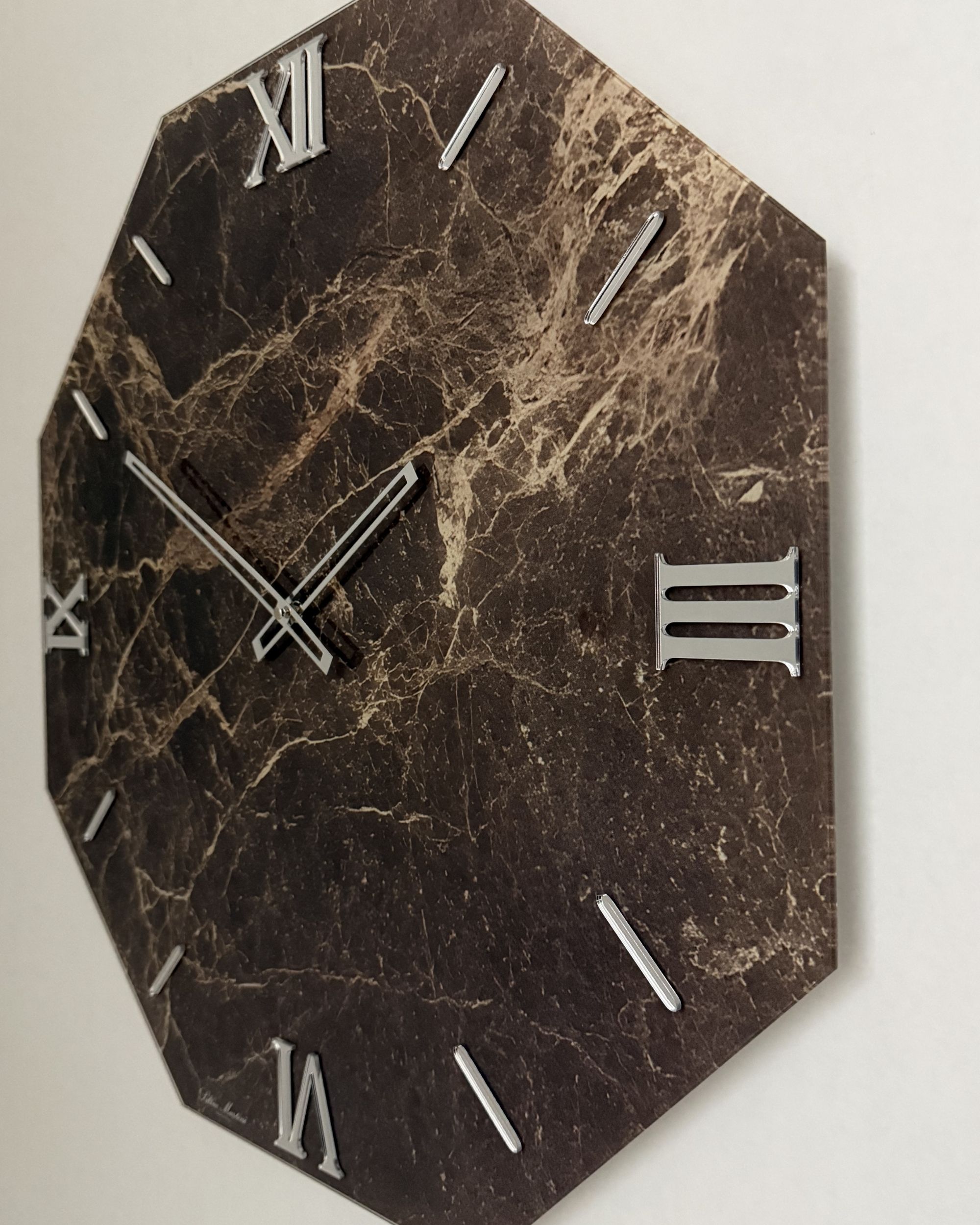 Luxury Wall Clock | Octagon Dark Marble