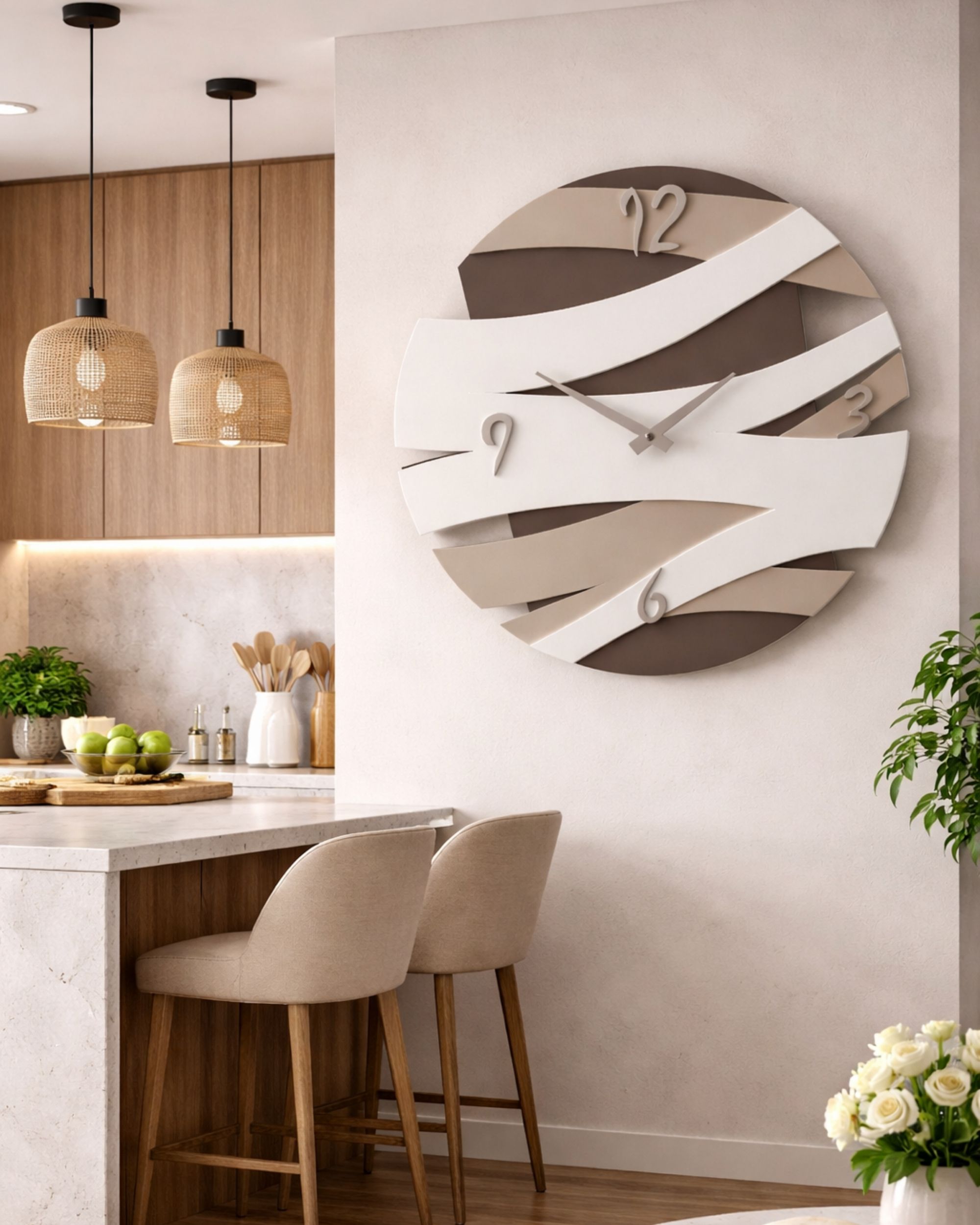 Luxury Wall Clock | Abstract Waves
