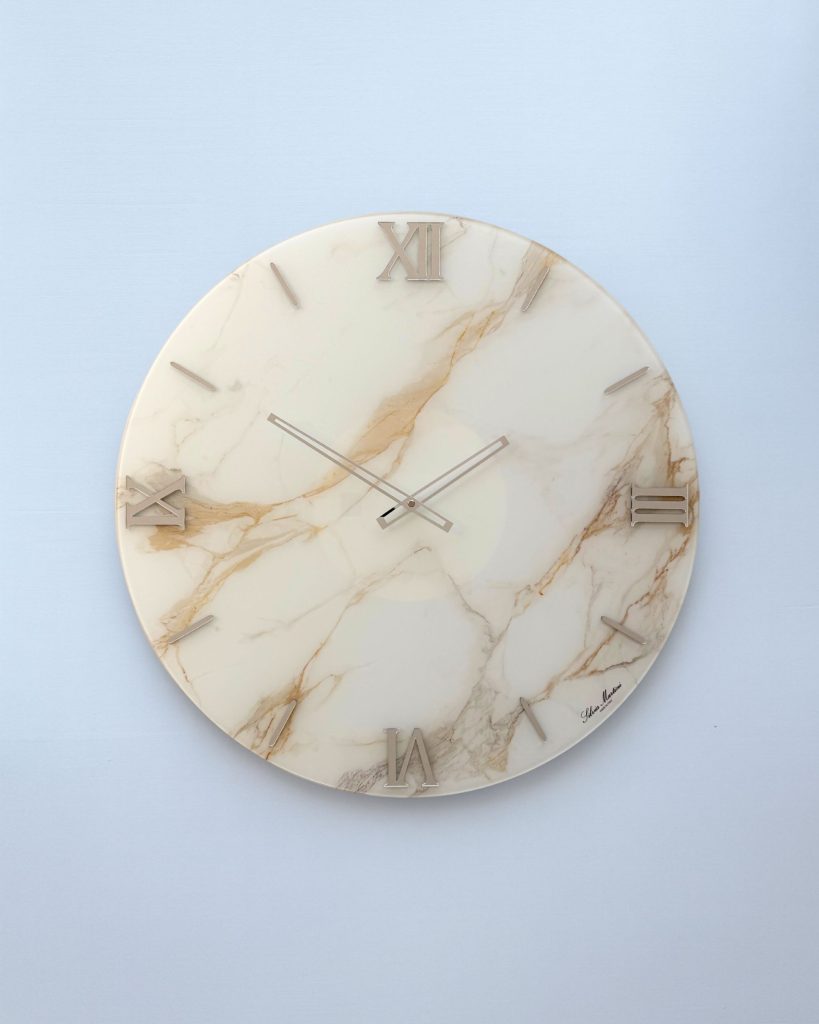 Luxury Wall Clock | Ivory Gold Marble