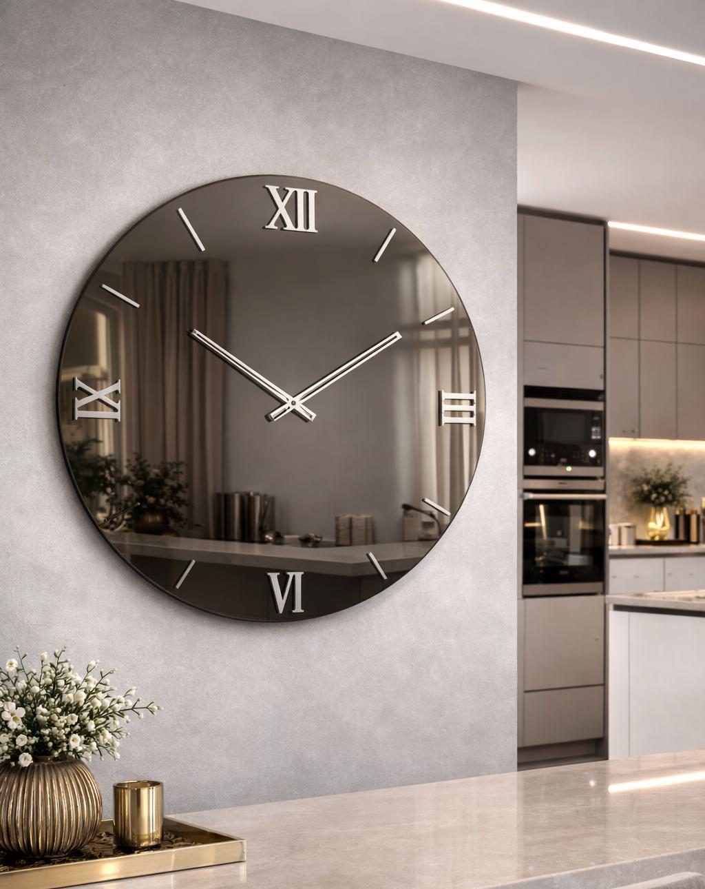 Luxury Wall Clock | Graphite Mirror